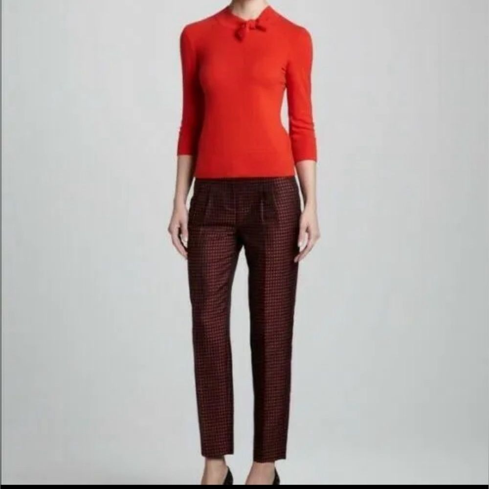 Kate Spade Size 6 Black & Red Diamond Print Ankle Crop Avery Pants